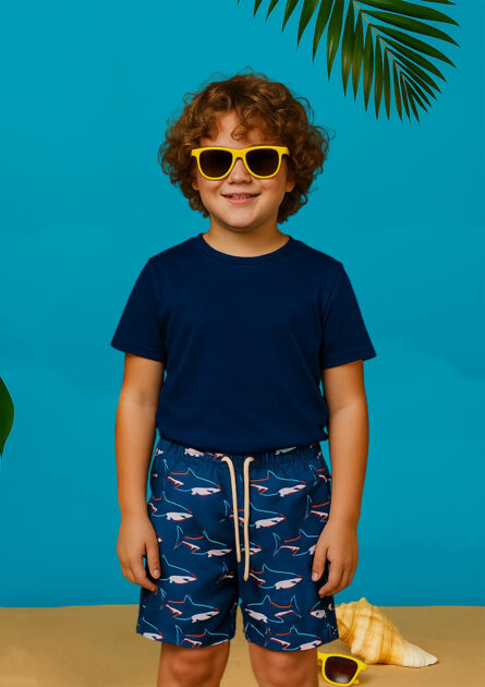 Camiseta Básica Infantil Menino - Azul Marinho - Imagem 3