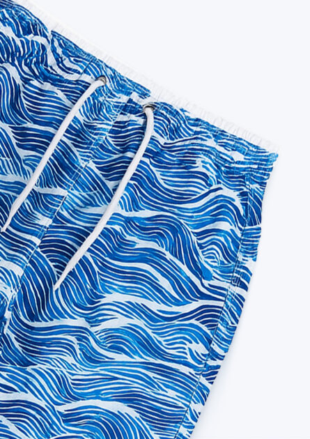 Bermuda Estampada Infantil Menino Ondas - Azul - Imagem 3