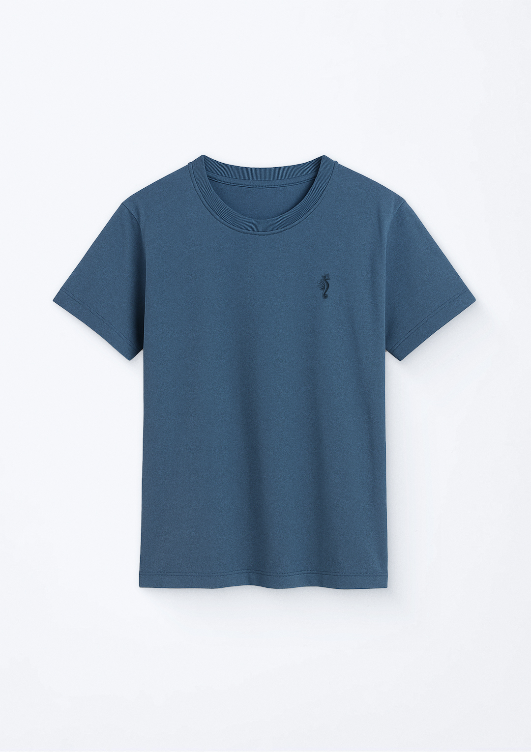 Camiseta Básica Infantil Menino – Azul Acizentado-1